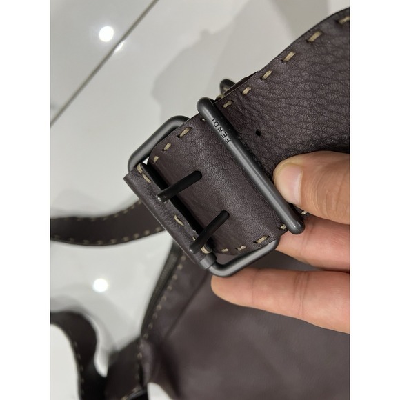 Fendi Stingray Exotic Leather Inlay Oyster Whipstitch Shoulder Runway Purse Bag - Picture 4 of 9